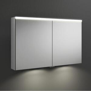 Zrcadlová skříňka Iveo od Burgbad s LED osvětlením a LED osvětlením umyvadla, šířka 110,8 cm