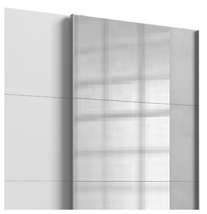 Šatní skříň se zrcadlem ERICA šedá/bílá, šířka 179 cm