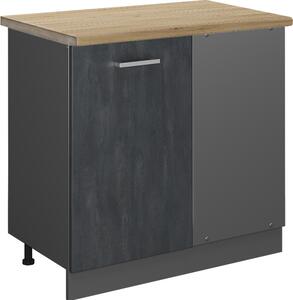 Rohová skříňka Vicco R-Line Černý beton 86 cm PD Dub, Model 47607