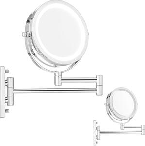 Nástěnné zrcadlo Melko včetně LED osvětlení 10x zvětšující make-up make-up