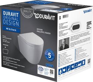 Sada Duravit WWC ME by Starck, bez okraje, Durafix TS, bílá, včetně WC sedátka s automatickým spouštěním, 1 ks