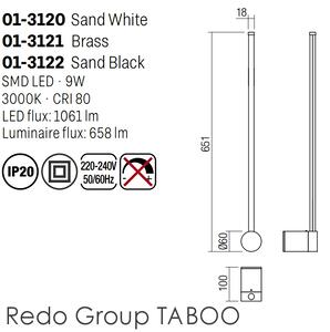 Designové nástěnné světlo Redo TABOO 01-3121/ LED 9W