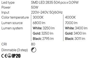 Redo FEBE 01-2923- závěsné hranaté LED světlo/50W/barva světla 3000K