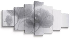 Obraz květin v šedých odstínech (210x100 cm)