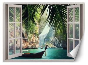Fototapeta, Pohled z okna na zátoku Tropical Paradise - 140x100 cm