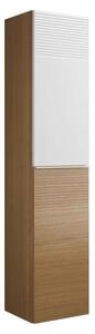 Skříňka burgbad Fiumo, výška 160 cm, šířka 35 cm, hloubka 32 cm, 2 dveře, otevírání zleva, s úchytkou G0223, s plisovanou strukturou nahoře a dole