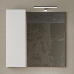 Zrcadlová skříňka HAMBURG bílá lesklá/dub cadiz