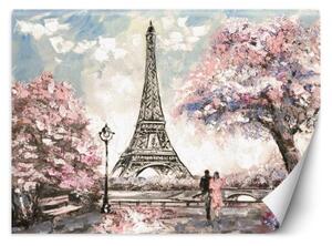 Fototapeta, Pařížská Eiffelova věž jako malovaná - 350x245 cm