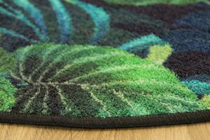 Kulatý koberec Monstera listy palmy zelený Rozměr: průměr 67 cm