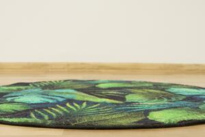 Kulatý koberec Monstera listy palmy zelený Rozměr: průměr 80 cm