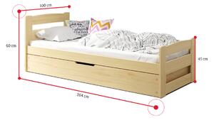 Dětská postel ARDENT P1, přírodní, 90x200 cm + matrace + rošt ZDARMA