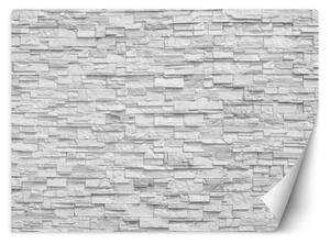 Fototapeta, Bílá kamenná zeď zeď - 350x245 cm