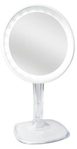 Kosmetické zrcátko UNIQ Halo LED s 10násobným zvětšením – bílé, průměr 17 cm
