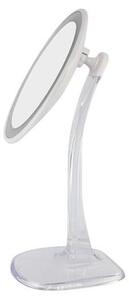 Kosmetické zrcátko UNIQ Halo LED s 10násobným zvětšením – bílé, průměr 17 cm