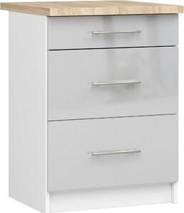 AKORD Furniture Factory KS0POLIBIAMETPOL3S007, Bílá, 16 mm, 3 zásuvka/zásuvek, 460 mm, 600 mm, 850 mm