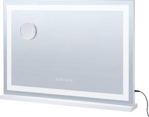 SucceBuy Velké kosmetické zrcátko od - Světla, Bluetooth, 3 barvy, 5x zvětšení, USB, 31,5 x 21,7 palců, bílé