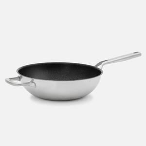 Fabini Beznýtová pánev wok z vícevrstvé nerezové oceli s nepřilnavým povrchem s poklicí Ø 30 cm