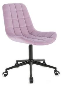 Židle PARIS VELUR na černé základně s kolečky - fialový vřes