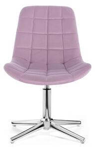Židle PARIS VELUR na stříbrném kříži - fialový vřes