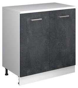 Kuchyňská skříňka pod šikmou střechu Vicco R-Line Černý beton 80 cm bez šikminy se 2 dveřmi, Model 61822
