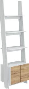 Regál se skříňkou 60 cm Raul (bílá + craft zlatý)