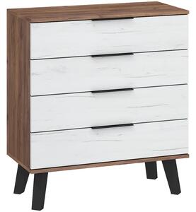 Komoda Shela SVN-04 (craft tobaco + bílý lesk)