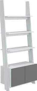 Regál se skříňkou 80 cm Raul (bílá + grafit)
