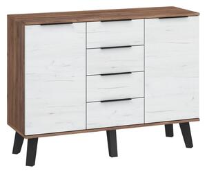 Komoda Shela SVN-02 (craft tobaco + bílý lesk)