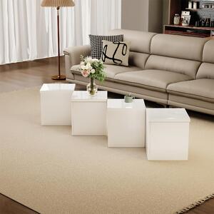 Konferenční stolek DIY 81 x 81 x 40 cm, lesklá deska, volně kombinovatelný, moderní a jednoduchý styl - bílý