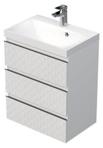 Koupelnová skříňka s umyvadlem SAT Cube Way 60x71x40 cm bílá mat CUBE3D603ZB