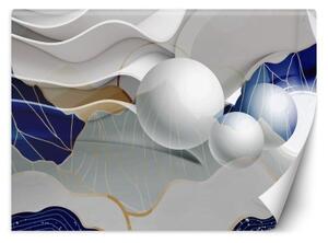 Fototapeta, Abstraktní 3D vlny a koule - 450x315 cm