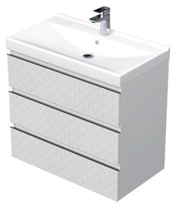 Koupelnová skříňka s umyvadlem SAT Cube Way 80x71x46 cm bílá mat CUBE3D46803ZBVER