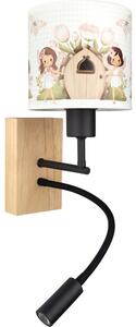 BRILAGI- LED Flex. lampa BOBO WOOD 1xE27/25W/230V + LED/3W dub/čer./b./růž./víly