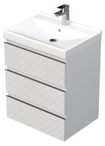 Koupelnová skříňka s umyvadlem SAT Cube Way 60x71x46 cm bílá mat CUBE3D46603ZBVER