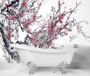 Fototapeta, Třešňové květy Japonsko - 150x105 cm