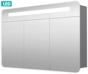 Zrcadlová skříň 100 cm, 3 dveře, LED osvětlení, zásuvka+vypínač, IP44 GALPIR100LED