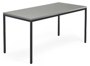 AJ Produkty Psací stůl QBUS, 4 nohy, 1600x800 mm, černý rám, světle šedá