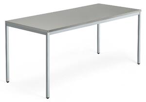 AJ Produkty Psací stůl QBUS, 4 nohy, 1800x800 mm, stříbrný rám, světle šedá