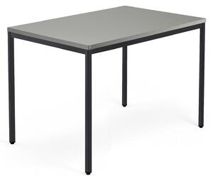 AJ Produkty Psací stůl QBUS, 4 nohy, 1200x800 mm, černý rám, světle šedá