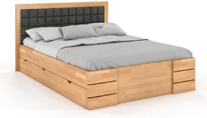 Manželská postel 160 cm Naturlig Storhamar High Drawers (buk)