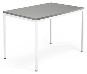 AJ Produkty Psací stůl QBUS, 4 nohy, 1200x800 mm, bílý rám, světle šedá