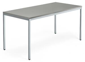 AJ Produkty Jednací stůl QBUS, 4 nohy, 1600x800 mm, stříbrný rám, světle šedá