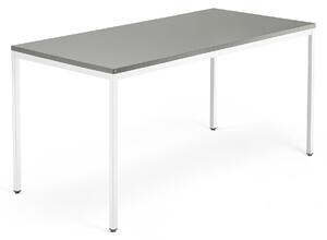 AJ Produkty Psací stůl QBUS, 4 nohy, 1600x800 mm, bílý rám, světle šedá