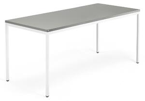 AJ Produkty Psací stůl QBUS, 4 nohy, 1800x800 mm, bílý rám, světle šedá