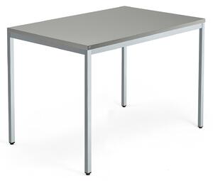 AJ Produkty Psací stůl QBUS, 4 nohy, 1200x800 mm, stříbrný rám, světle šedá