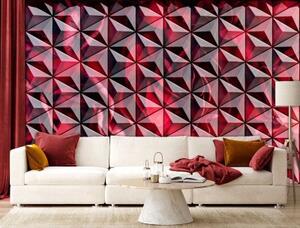 Fototapeta, Červená geometrie - 150x105 cm