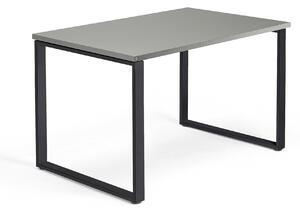 AJ Produkty Psací stůl QBUS, O-podnož, 1200x800 mm, černý rám, světle šedá