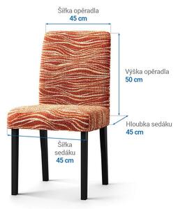 Bielastické potahy UNIVERSO NOVÉ žíhané cihlové židle s opěradlem 2 ks (45 x 45 x 50 cm)