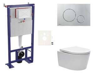 Cenově zvýhodněný závěsný WC set SAT do lehkých stěn / předstěnová montáž + WC SAT Brevis SIKOSSBR71