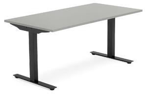 AJ Produkty Psací stůl MODULUS, T-nohy, 1600x800 mm, černý rám, světle šedá